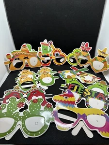 12pcs Fiesta Party Supplies Photo Booth Props Party Glasses Birthday Carnival - Picture 1 of 2