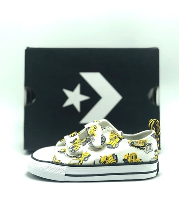 *NUEVO* Correa de construcción CONVERSE CT All Star 2V blanca baja para niños pequeños (A12610F) 👍 Foto 1 de 4