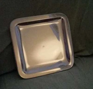 VASSOIO QUADRATO PIATTO E LISCIO IN SILVER FATTO A MANO CM 30 x 30 peso 800 gr - Foto 1 di 1