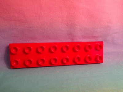 LEGO Duplo Red Flat Base Plate 2 X 8 Dot - Image 1 of 4