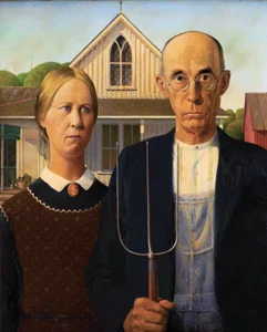 AMERICAN GOTHIC - GRANT WOOD - REFRIGERATOR PHOTO MAGNET 3"-5" - Picture 1 of 1