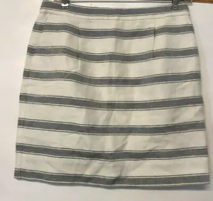 NUEVO talla 4 J. Falda Crew Rayas Lino Mezcla Seda - Imagen 1 de 4