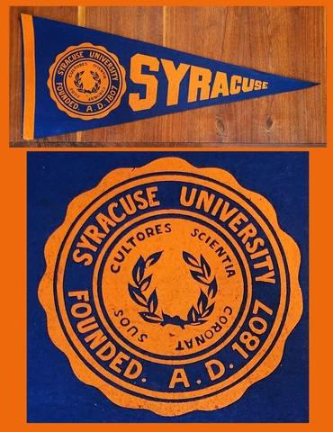 VINTAGE Syracuse University Redmen (Orange) Football Pennant!! LARGE LETTERS! Cover