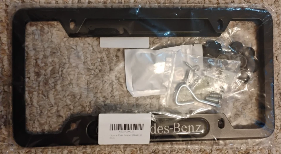 Рама номерного знака Mercedes-Benz черная - алюминиевый металл - Изображение 1 из 1