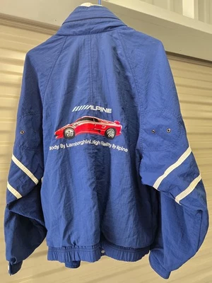 Vintage LAMBORGHINI-ALPINE Leisure  Zip-Up  RACING JACKET w/Hoodie sz. M/M Nice! - Image 1 of 4