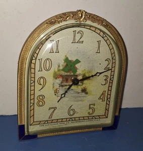 Fine Lux Waterbury Novelty Windmill Moving Fan Blades Clock Working Automaton - Picture 1 of 13