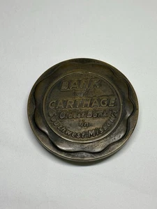 Bank of Carthage Missouri - Brass Paperweight - Whitehead & Hoag #853 - Picture 1 of 2