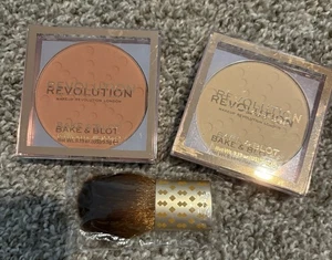 Revolution bake & blot makeup bundle Of 2 With Brush - Picture 1 of 4
