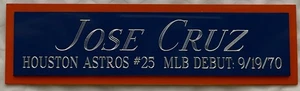 JOSE CRUZ ASTROS NAMEPLATE FOR AUTOGRAPHED Signed BASEBALL Display CUBE CASE - Picture 1 of 5
