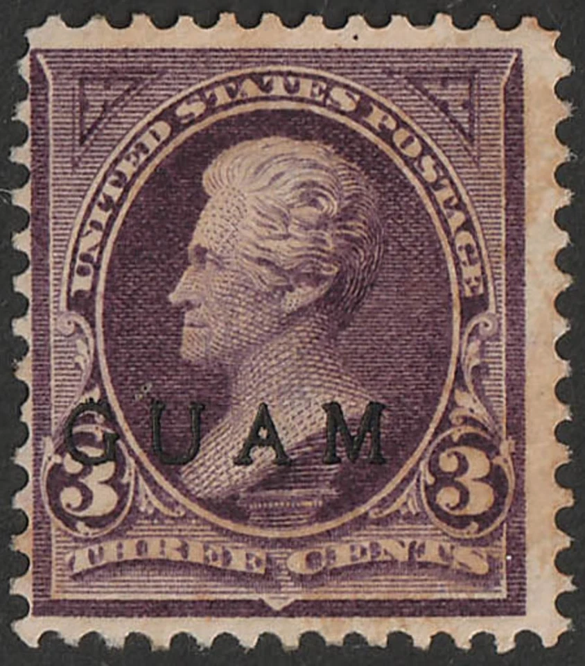 EE. UU. - GUAM 1899 Jefferson 3c púrpura. Scott 3 gatos US$140. Foto 1 de 1