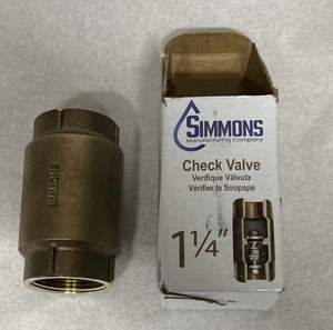 Simmons 504-SB , 1-1/4" Bronze Check Valve ($69. Retail) - Picture 1 of 8