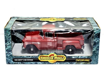 Camioneta pickup Ertl American Muscle Die Cast 1955 Chevy 3100 Stepside roja en caja Foto 1 de 4