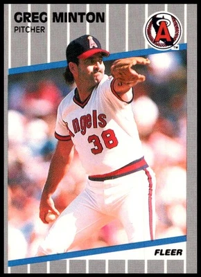 1989 Greg Minton Fleer Baseball #485 California Angels - Image 1 of 2