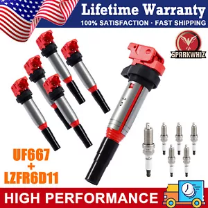 6x UF667 Ignition Coils and Iridium Spark Plugs For BMW 328i xDrive 3.0L 2009-13 - Picture 1 of 19