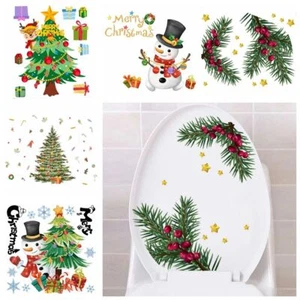 Removable Christmas Tree Sticker Xmas Tree Snowman Decoration Mural Christmas - Picture 1 of 15