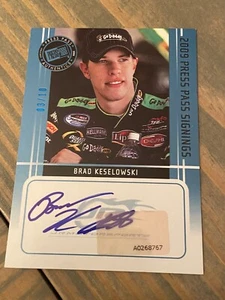 2009 Press Pass BRAD KESELOWSKI NASCAR Rookie Card Auto/10 SSP SPEDIZIONE GRATUITA! - Foto 1 di 7