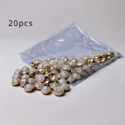 20pcs Round Crystal Buttons for DIY Dress Cloth Craft Sewing Accessories 10mm - Image 1 of 4