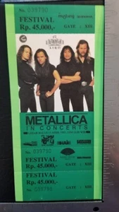METALLICA - BOLETO DE CONCIERTO COMPLETO VINTAGE 11 DE ABRIL DE 1993 YAKARTA, INDONESIA COMO NUEVO - Imagen 1 de 2