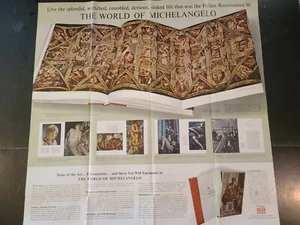 THE WORLD OF MICHELANGELO TIME-LIFE BOOKS Wall Poster 25" X 26" - Picture 1 of 11