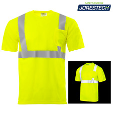 JORESTECH Safety T Shirt Reflective High Visibility Short Yellow Size Xx-large