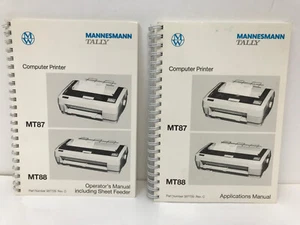 MANNESMANN TALLY MT87 MT88 OPERATOR'S MANUAL & APPLICATIONS MANUAL - Picture 1 of 2