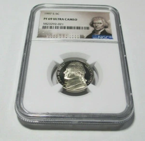 1997-S 5C NGC PF69 Ultra Cameo Jefferson Portrait Certified NGC #5823292-021 - Picture 1 of 3