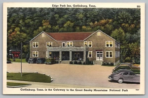 Gatlinburg TN Tennessee - Edge Park Inn Restaurant - Linen Postcard - ca 1940s - Picture 1 of 2