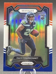 2023 Panini Prizm Zach Charbonnet Rookie Red White Blue PRIZM Seahawks  RC - Picture 1 of 2