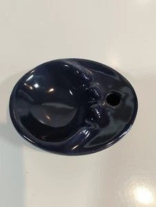 Ceramic Ashtray Dark Navy Oval 3.5" x 1" - Picture 1 of 5