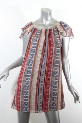 MISA by T-BAGS Womens Multi-Colored Aztec Print Babydoll Shift Dress S NEW Foto 1 de 4