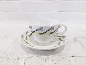 Wedgwood Eric Ravilious Garden Teacup and Saucer Set England Black Yellow - Picture 1 of 10