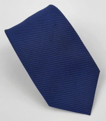 Van Heusen 真丝混纺领带蓝色灰色条纹男式领带紧身 57 x 2.75 — 第 1/4 张图片