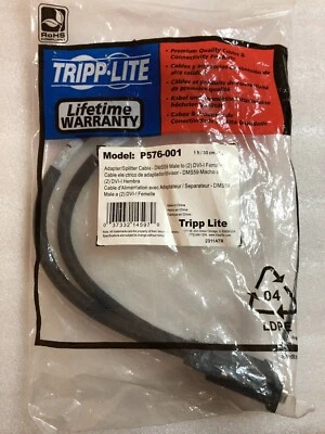 P576-001 Tripp Lite 1ft DMS-59 Graphics Card to Dual DVI Splitter Y Cable M/Fx2  - Image 1 of 4