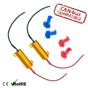 2x 50w 6 ohm Load Resistor LED Canbus Indicator Signal Hyper Flashing Flickering - Picture 1 of 3