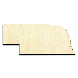 Nebraska State Laser Cut Out Unfinished Wood Shape Craft Supply - Picture 1 of 6