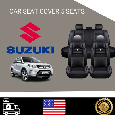 For all Suzuki Car Seat Covers 9pcs 5 Seats Front Rear Eco-Friendly Easy Instal - Image 1 of 4