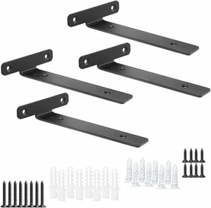 4 Pack Floating Shelf Brackets,6 Inch Heavy Duty Industrial Wall Shelf Bracket,B - Picture 1 of 11