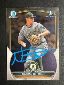 Nathan Dettmer Signed Card 2023 1st Bowman Chrome In Person IP Autograph Auto - Picture 1 of 2