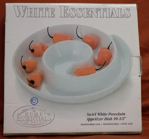 Basic Porcelain WHITE Essentials SWIRL APPETIZER SERVING PLATE .New. Tag 352d - Picture 1 of 13