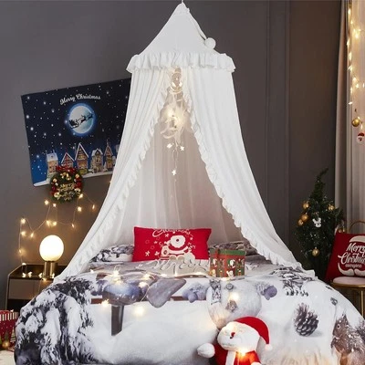 Cama Princesa Toldo para Niñas Niños Cúpula Redonda Mosquitero Castillo Tienda Decoración Foto 1 de 4