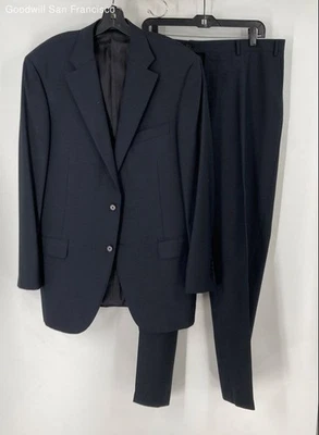 Traje Pantalón Hombre Canali Hecho en Italia Azul Marino 2 Botones Talla 54 L Foto 1 de 4
