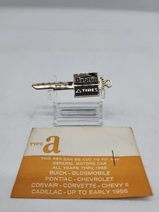 NOS GENERAL MOTORS Uncut Key Blank - Thru 1966 - Pontiac Chevy Corvette Cadillac - Picture 1 of 4