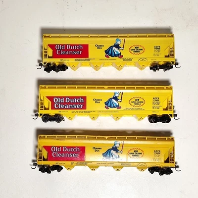 HO Scale ACFX Old Dutch Cleanser Covered Hopper Lot of 3 – Kadee Couplers - Image 1 of 4