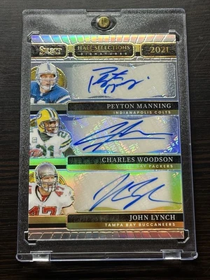 Peyton Manning Charles Woodson Lynch 2024 Select Hall Selections Triple Automático Foto 1 de 2