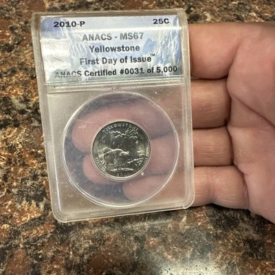 2010-P Yellowstone Quarter ANACS SMS MS67 - 25c #0031 of 5,000 - a3 - Image 1 of 4