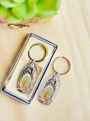 12 Baptism Favors Virgin Mary Keychains Bautizo Recuerdos Quinceanera Llaveros - Image 1 of 4