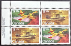 Canada 1979 Sc# 844A Inscription Corner Block Of 4 Mnh Og Curtiss Hs-2L Plane