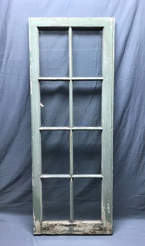 Single Antique 8 Lite Shabby Glass Chic Casement Window 20x54 Green VTG 1054-22B Cover