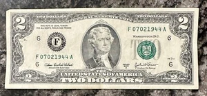 $2 Bill Birthday Note 07/02/1944 - Picture 1 of 2