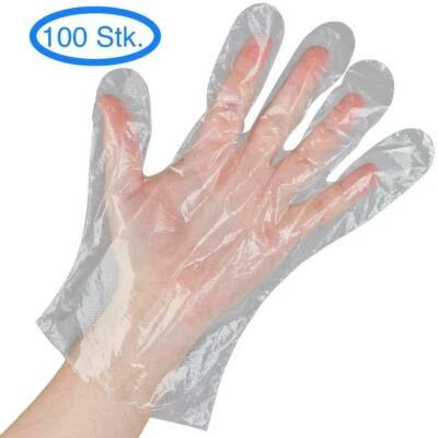 100x Guanti-Pe Guanti Monouso Plastica Guanto Trasparente Grande - Immagine 1 di 2